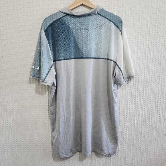Oakley Men's Sand Block Polo Shirt Blue and Gray Size X-Large - Picture 2 of 13
